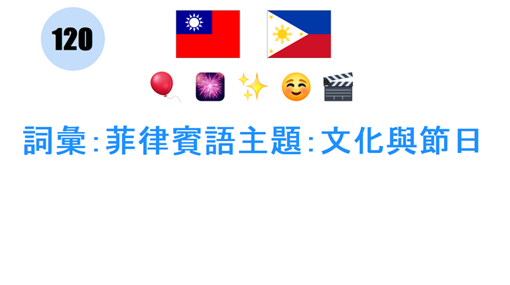 詞彙：菲律賓語主題：文化與節日